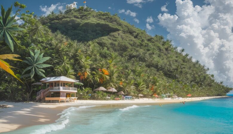 DreamShaper v7 image of the dominican republic island beach wh 2